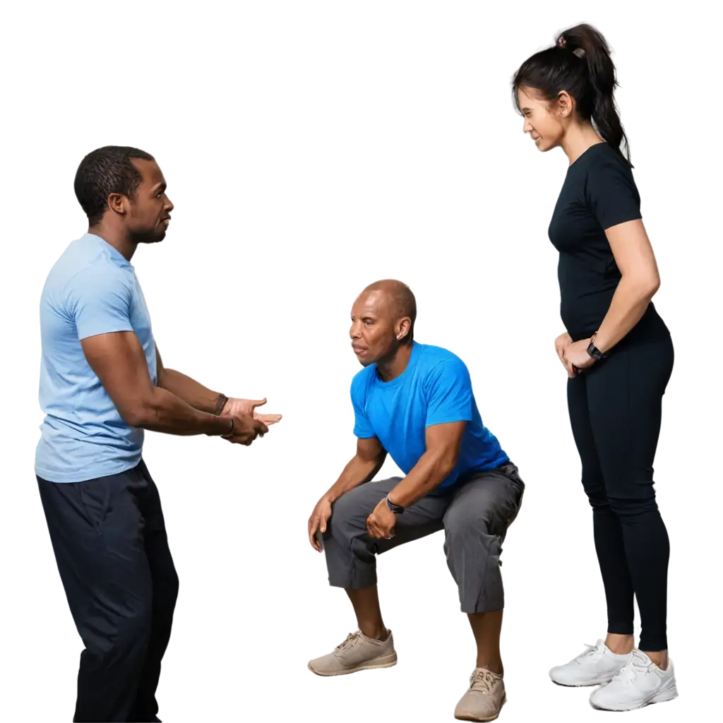 HighQuality-PNG-Image-African-Personal-Trainer-Helping-60YearOld-Student-with-Protruding-Belly