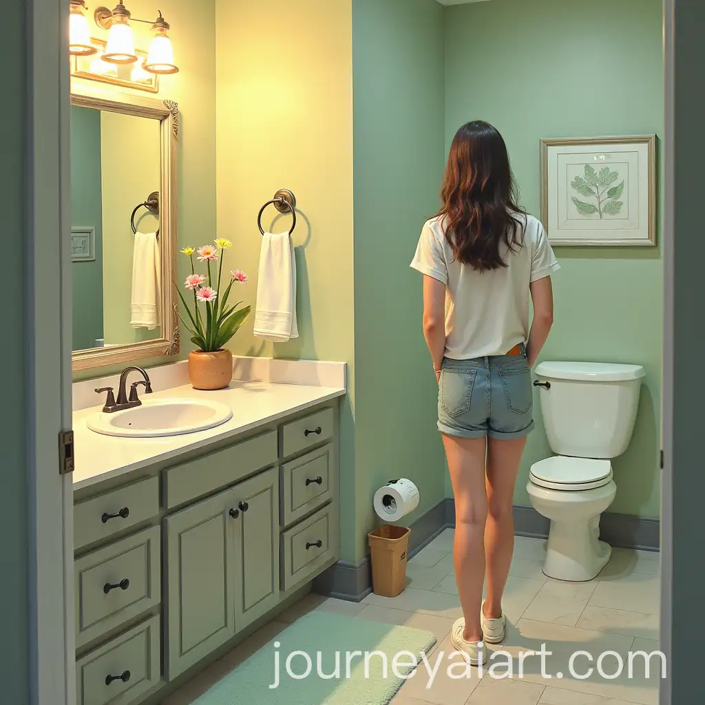 Adolescent-Girl-in-Bathroom-with-Contemporary-Design