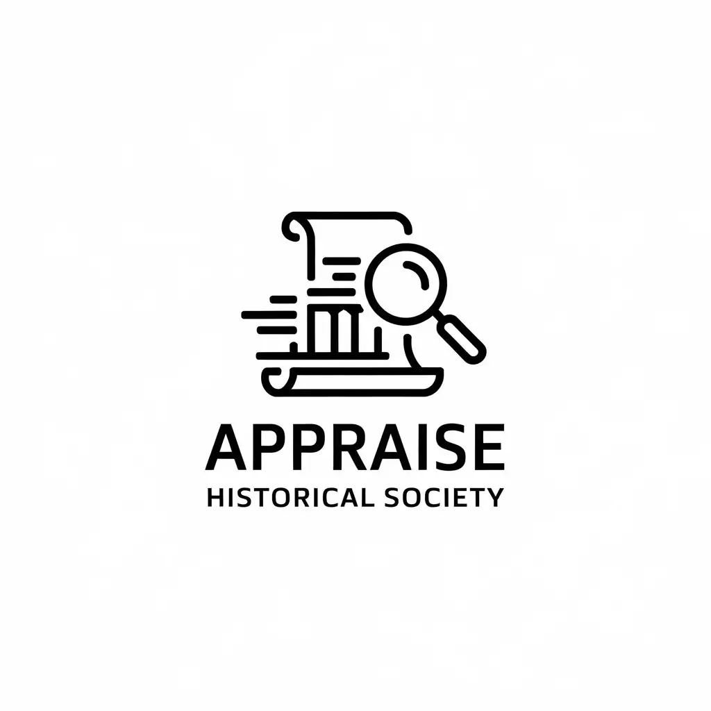 LOGO-Design-for-Appraise-Historical-Society-Scrolls-Ancient-Architecture-and-Magnifying-Glass-Theme