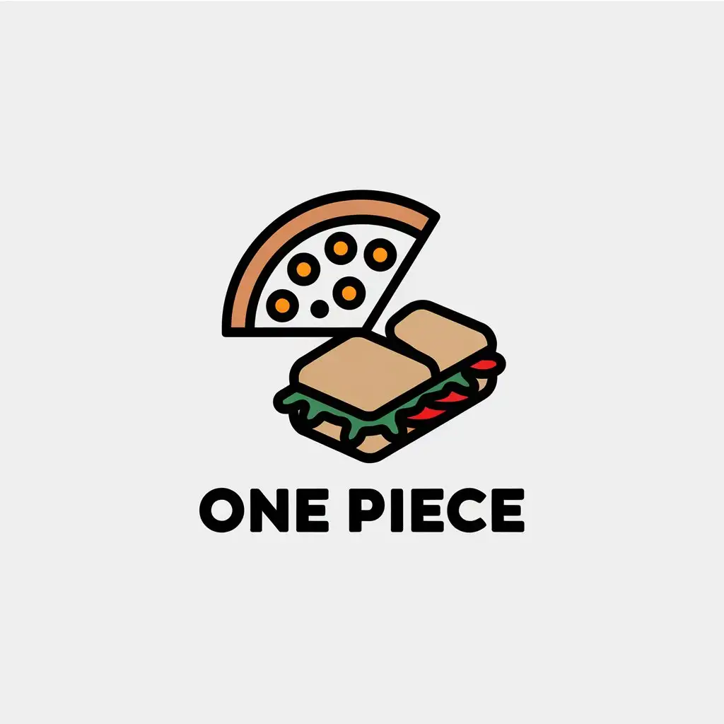 LOGO Design for One Piece Pizza and Sandwich Symbol for Restaurant Industry