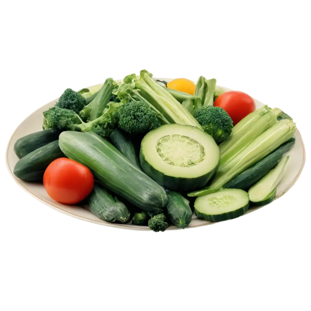 HighQuality-PNG-Image-of-a-Plate-Containing-Fresh-Vegetables-for-Versatile-Use