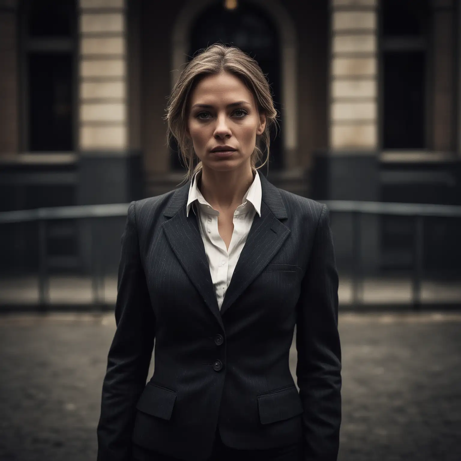 Dark Blonde Woman Prosecutor at City Court