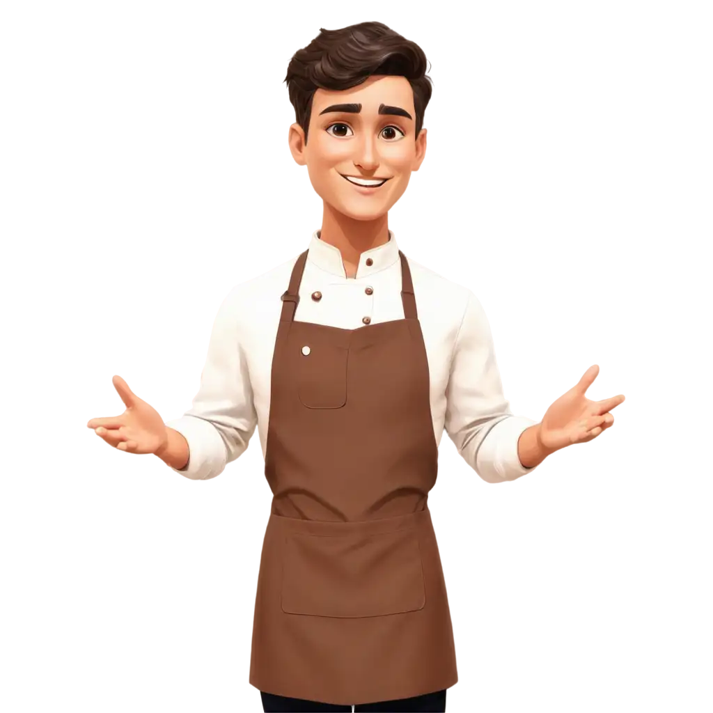 Vector-PNG-Illustration-of-a-Young-Chef-with-a-Brown-Apron-for-Culinary-Projects