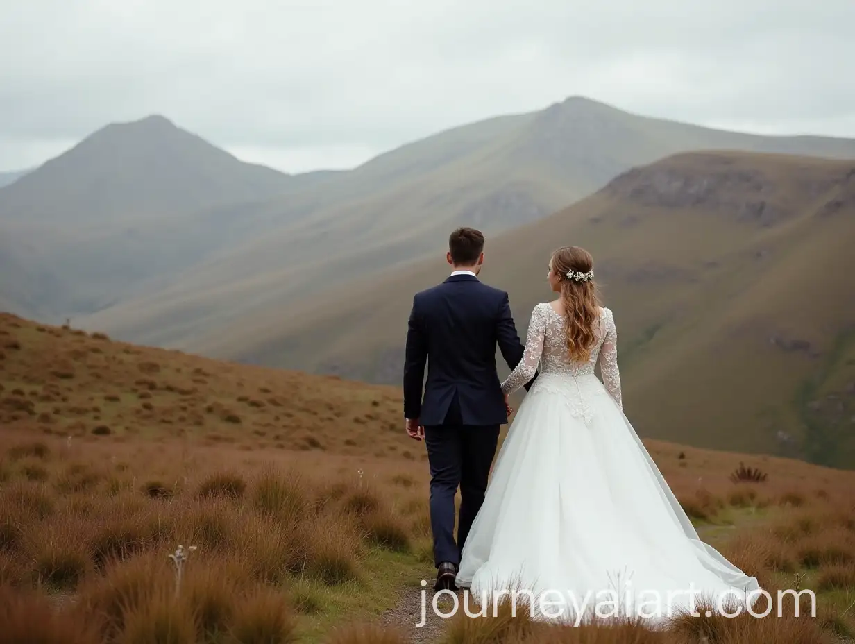 Newly-Married-Couple-Eloping-in-the-Scottish-Highlands-Romantic-Portrait