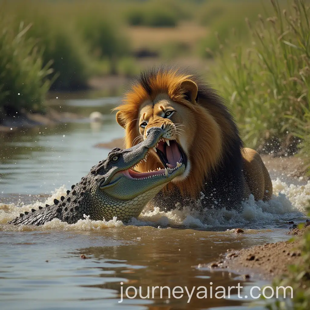 AI-Art-Prompt-ExpansionCrocodile-Attacks-a-Lion-in-a-Dramatic-Wildlife-Showdown