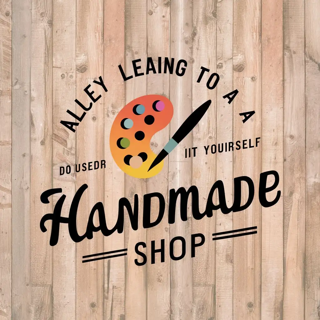 LOGO-Design-For-Alley-Leading-to-a-Handmade-Shop-Color-Palette-Paintbrush-Theme