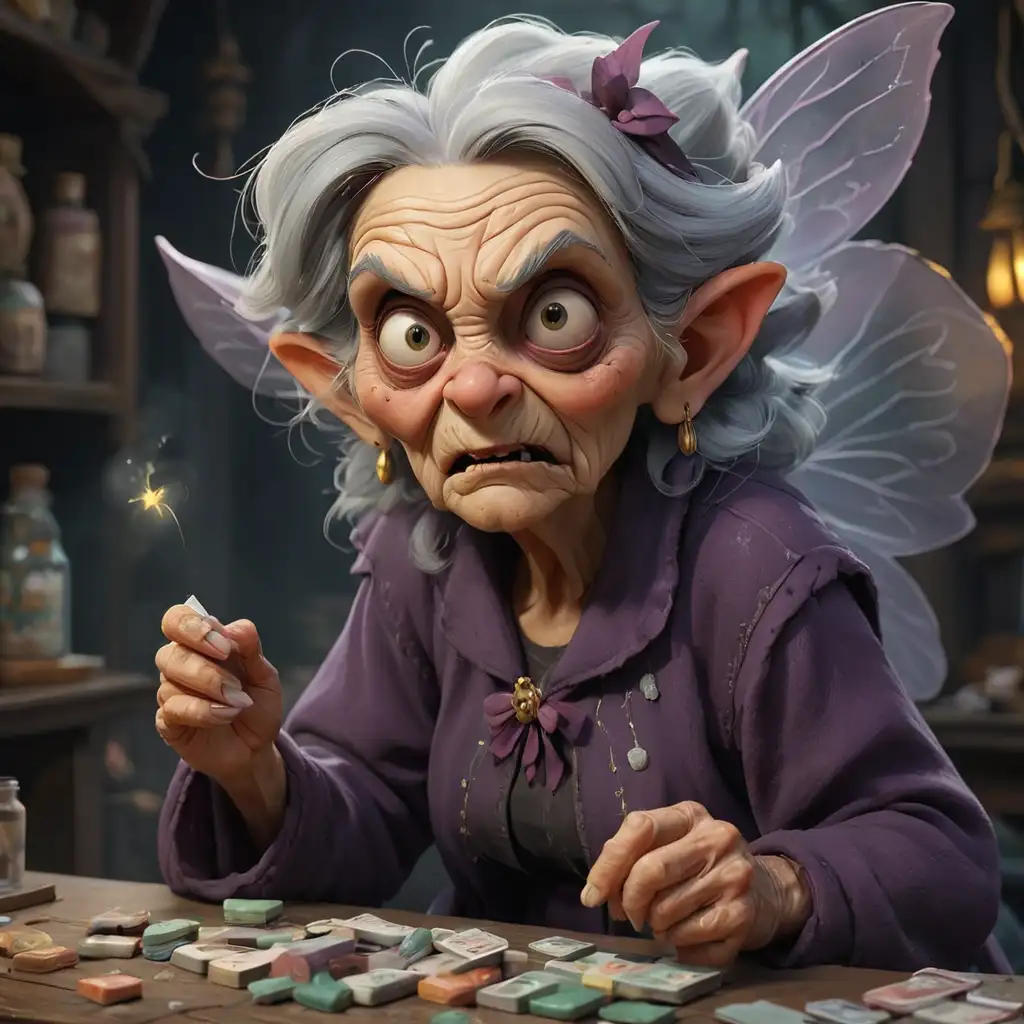 Malevolent Fairy Drug Dealer in Disneystyle Artwork