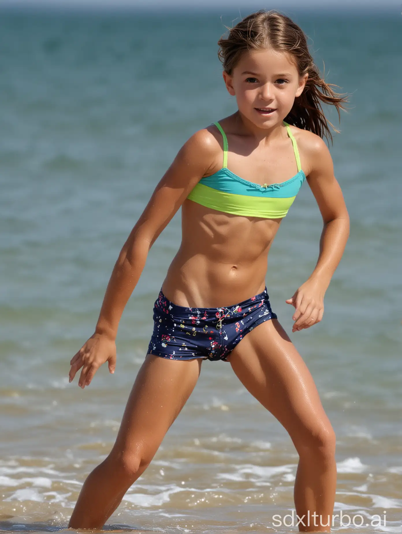 Young-Girl-with-Athletic-Build-at-SaintTropez-Beach