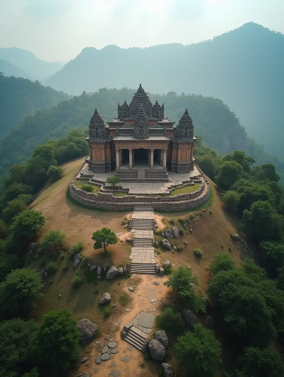 Stunning-Aerial-View-of-Garni-Temples-Surrounded-by-Natural-Landscapes