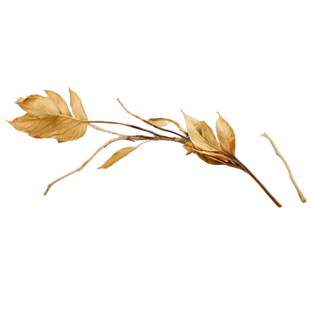 Peeling-with-Leaves-and-Dry-Flowers-PNG-Image-High-Quality-Transparent-Artwork-for-Creative-Projects