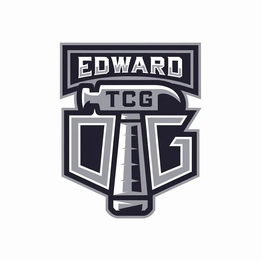 LOGO Design for Edward TCG Hammer Symbol with Clear Background and Modern Style