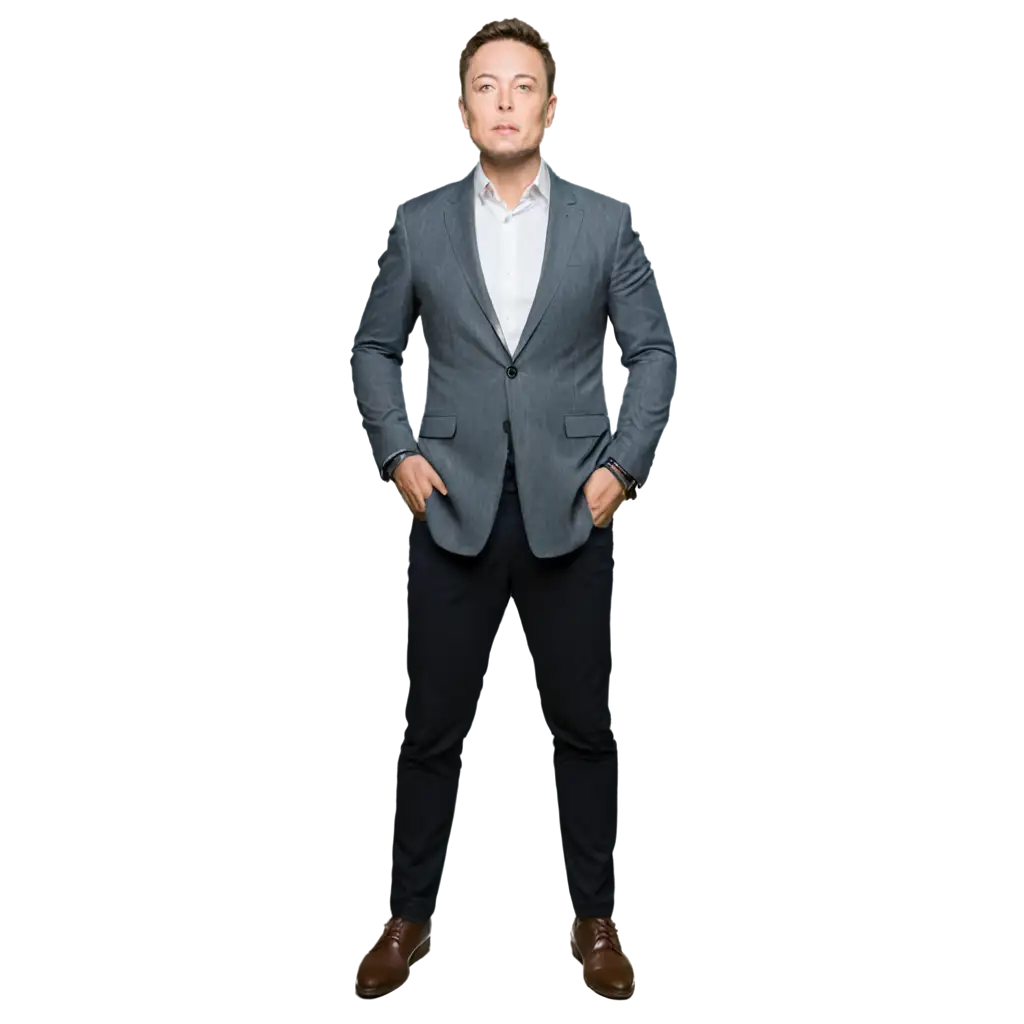 Elon musk ai attitude half photo standing png