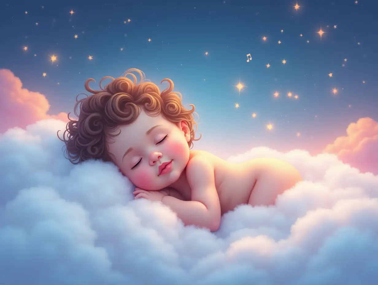 Peaceful-Baby-Sleeping-on-Soft-Clouds-Under-a-Starry-Sky