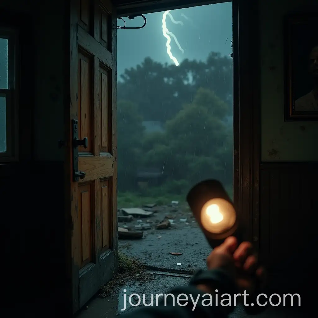 AI-Art-Prompt-ExpansionMan-Opening-a-Rotten-Wooden-Door-in-a-Stormy-Abandoned-House