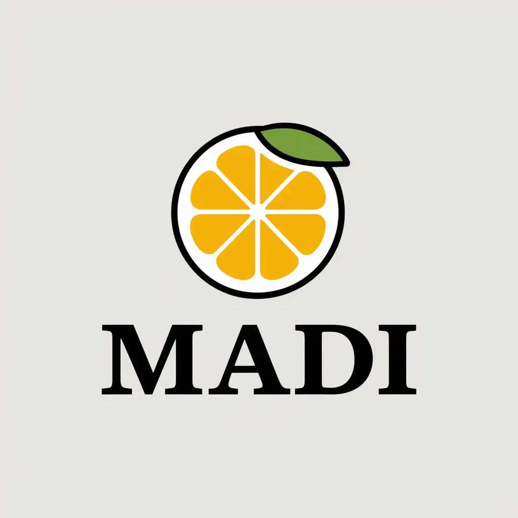 a vector logo design,with the text "Madi", main symbol:Lemon,Moderate,clear background