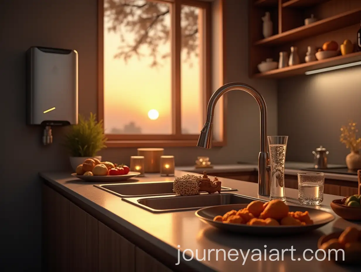 Modern-Indian-Kitchen-with-Iftari-Setup-and-AppleInspired-Water-Purifier