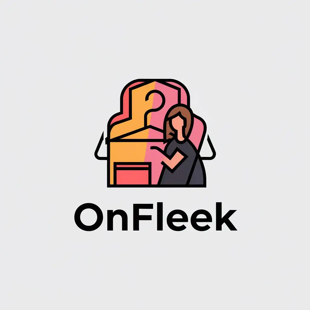 LOGO Design for Onfleek Vector with Clothes Hanger Woman and Advice Theme