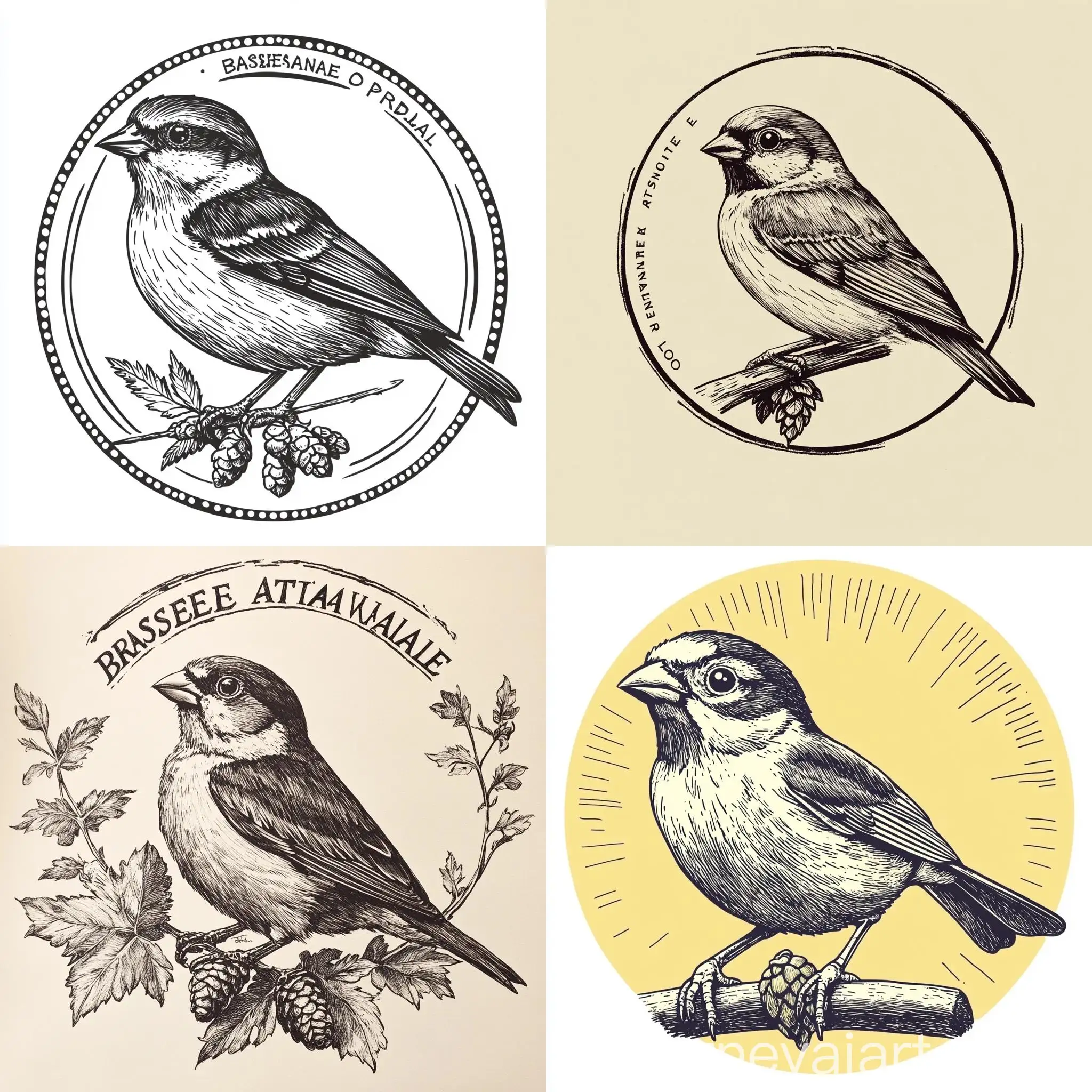 Natural-History-Museum-Style-Sparrow-Logo-for-Brasserie-Artisanale-Lo-Pardal