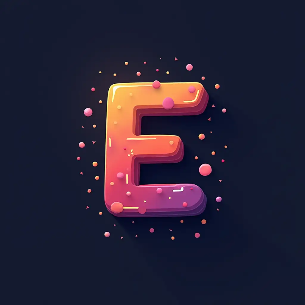 create an animated logo with the initials 'E' and that has some elements related to graphic design