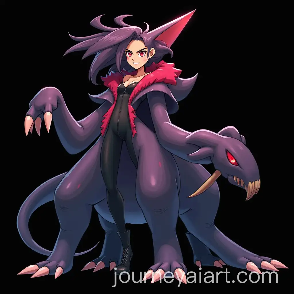 Cynthia-and-Garchomp-inAI-Image-Expansion-Arcane-Style-with-Steampunk-Fantasy-Atmosphere