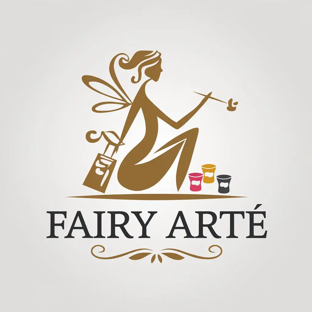 LOGO-Design-for-Fairy-Arte-Female-Painter-with-Colorful-Palettes-and-Clear-Background