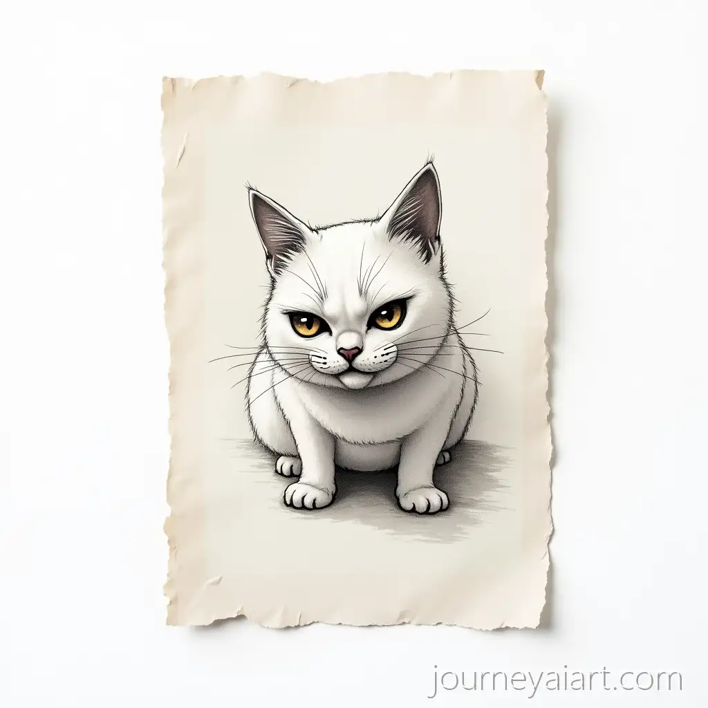 Angry-Cat-Sketch-on-Textured-Paper-with-Muted-Gray-and-White-Tones
