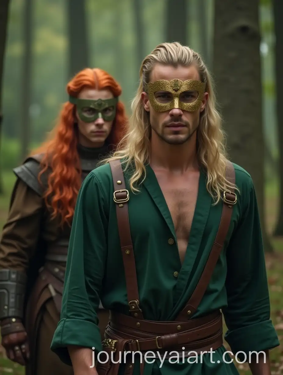 Fantasy-Warrior-Tamlin-with-Golden-Mask-in-Forest