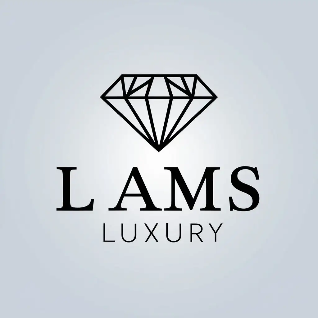 a vector logo design,with the text "Lams luxury", main symbol:diamond,Moderate,be used in Beauty Spa industry,clear background