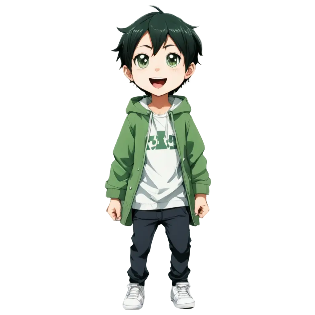 Cute-Anime-Boy-PNG-with-Green-Coat-Black-Eyes-and-Green-Pants-HighQuality-Transparent-Image