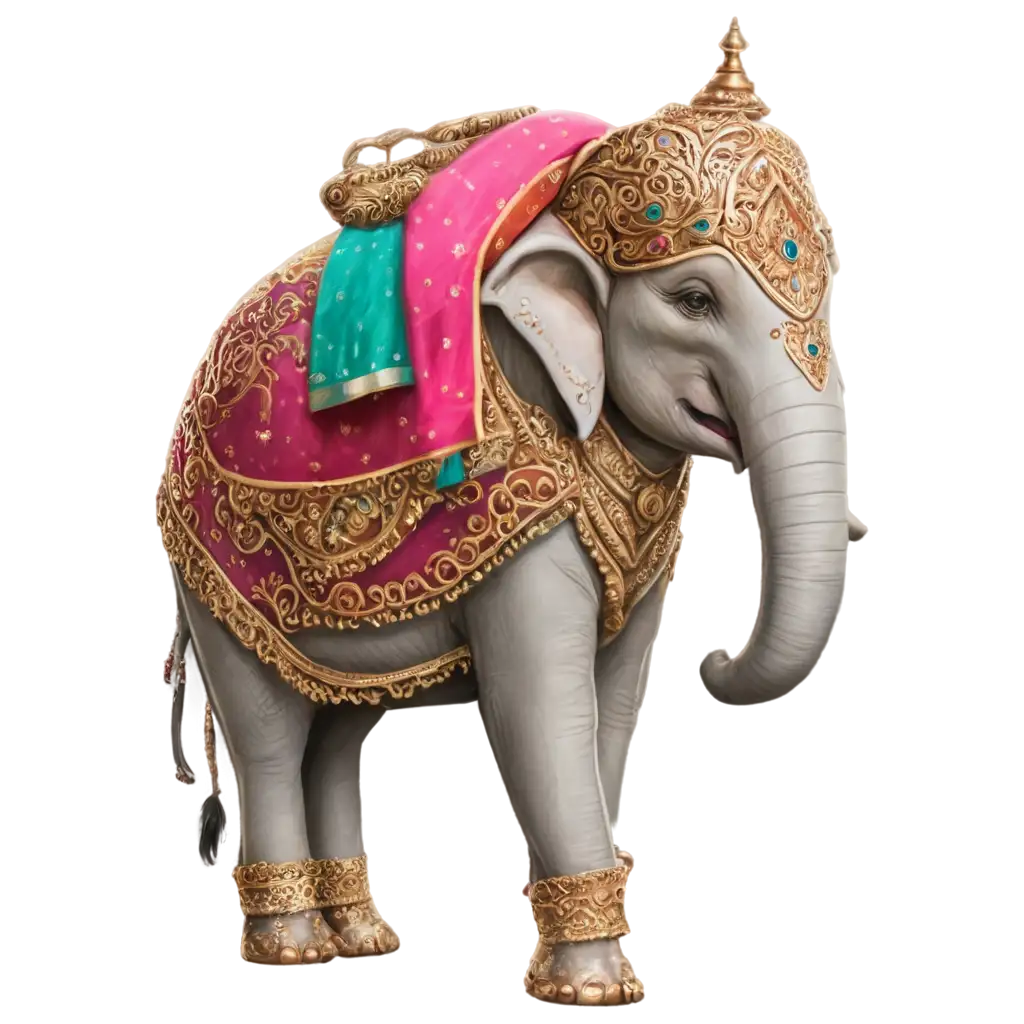 Indian-Wedding-Elephant-PNG-Image-Perfect-for-Cultural-and-Traditional-Designs