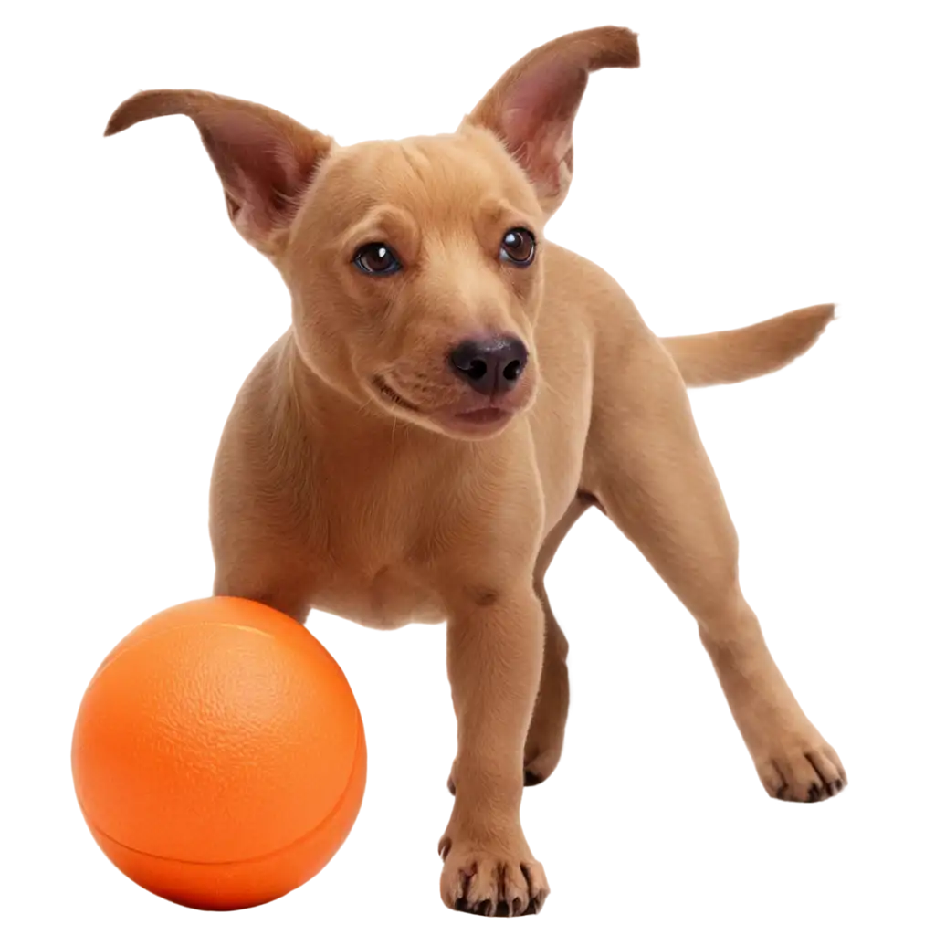 PNG-Image-of-a-Dog-Playing-with-a-Ball-Capturing-Playfulness-in-HighQuality-Clarity