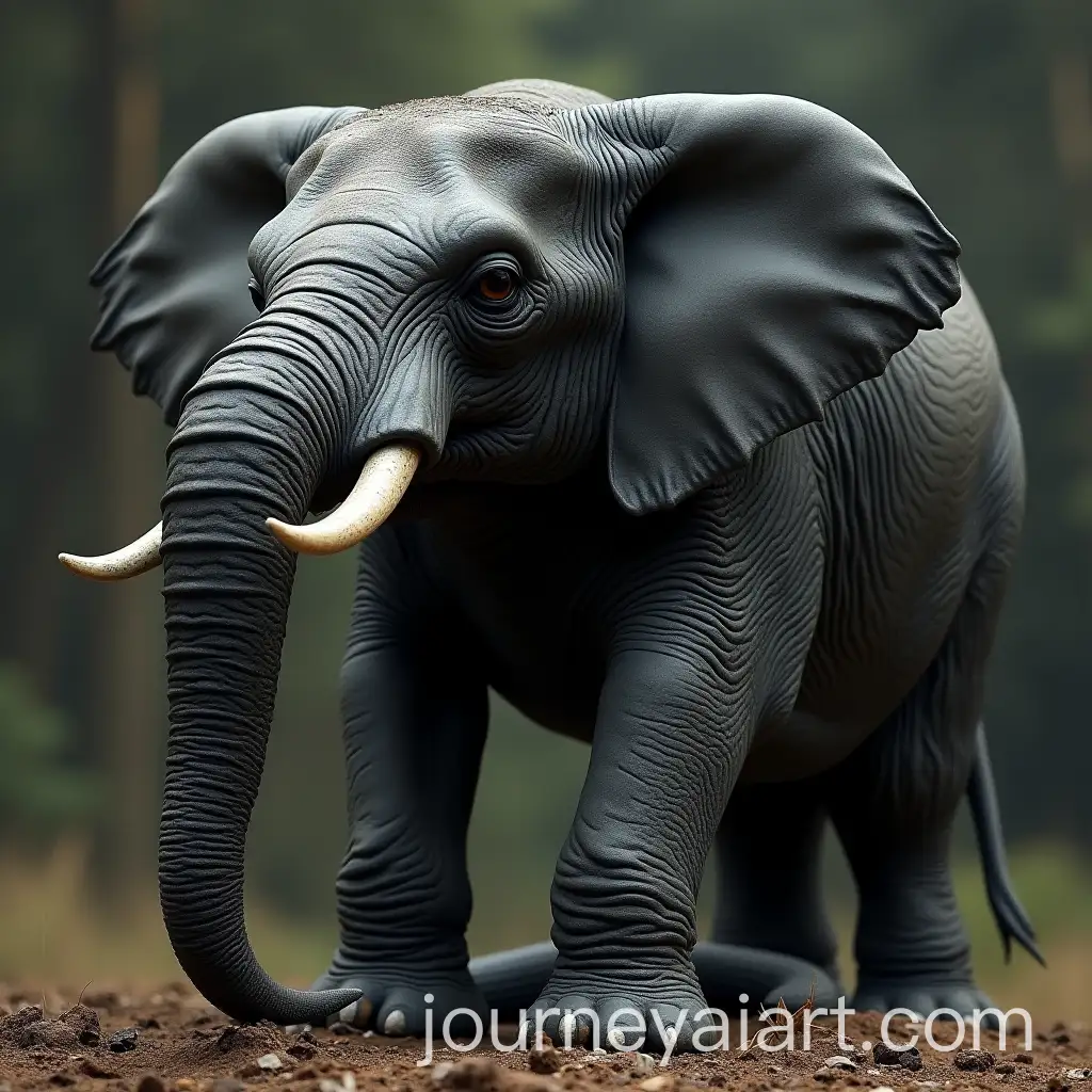Hybrid-Black-Cobra-and-Elephant-Creature-in-a-Fantasy-Landscape