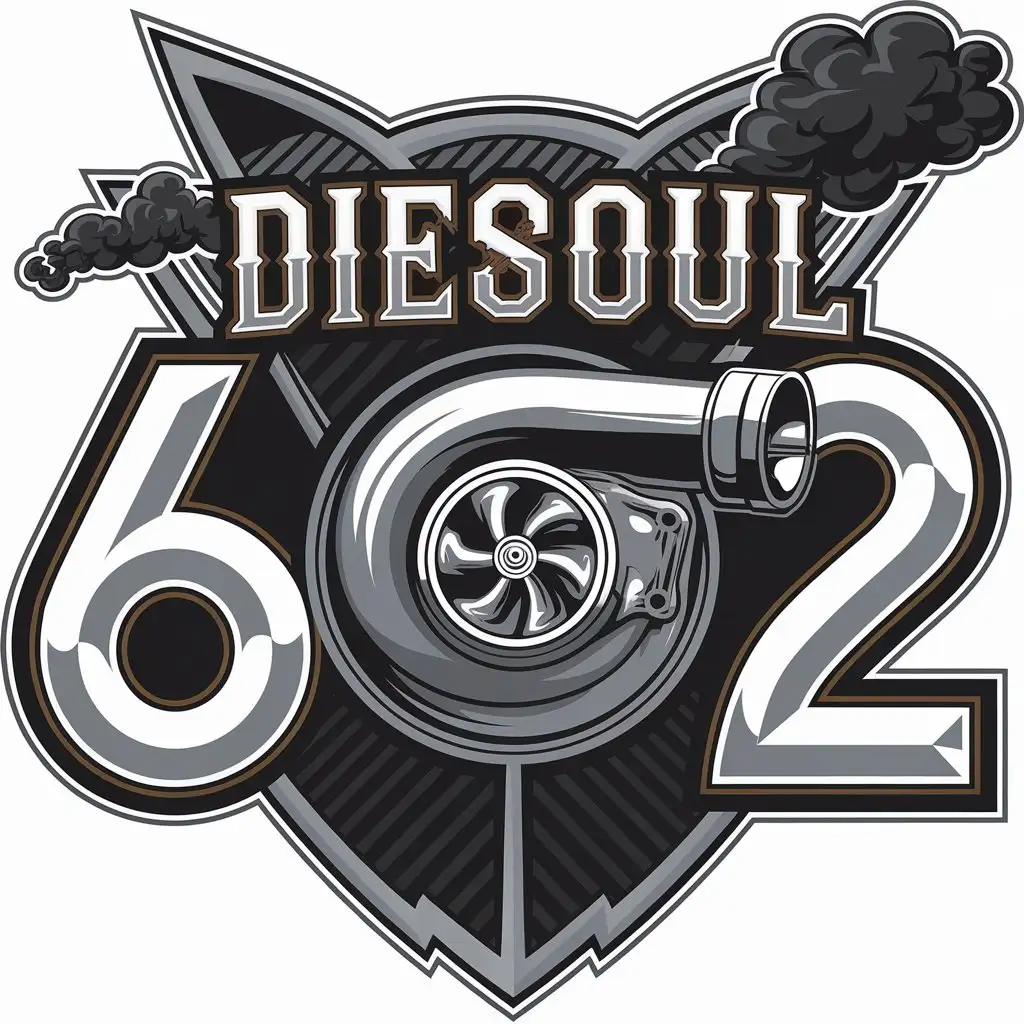 LOGO-Design-for-Diesoul-602-Turbocompressor-Smoke-Symbol-in-Automotive-Industry