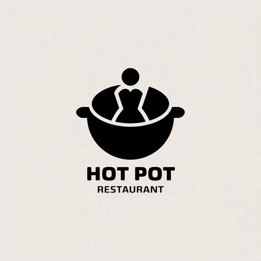 LOGO Design For Hot Pot Restaurant Abstract Symbol with Female Body Shape