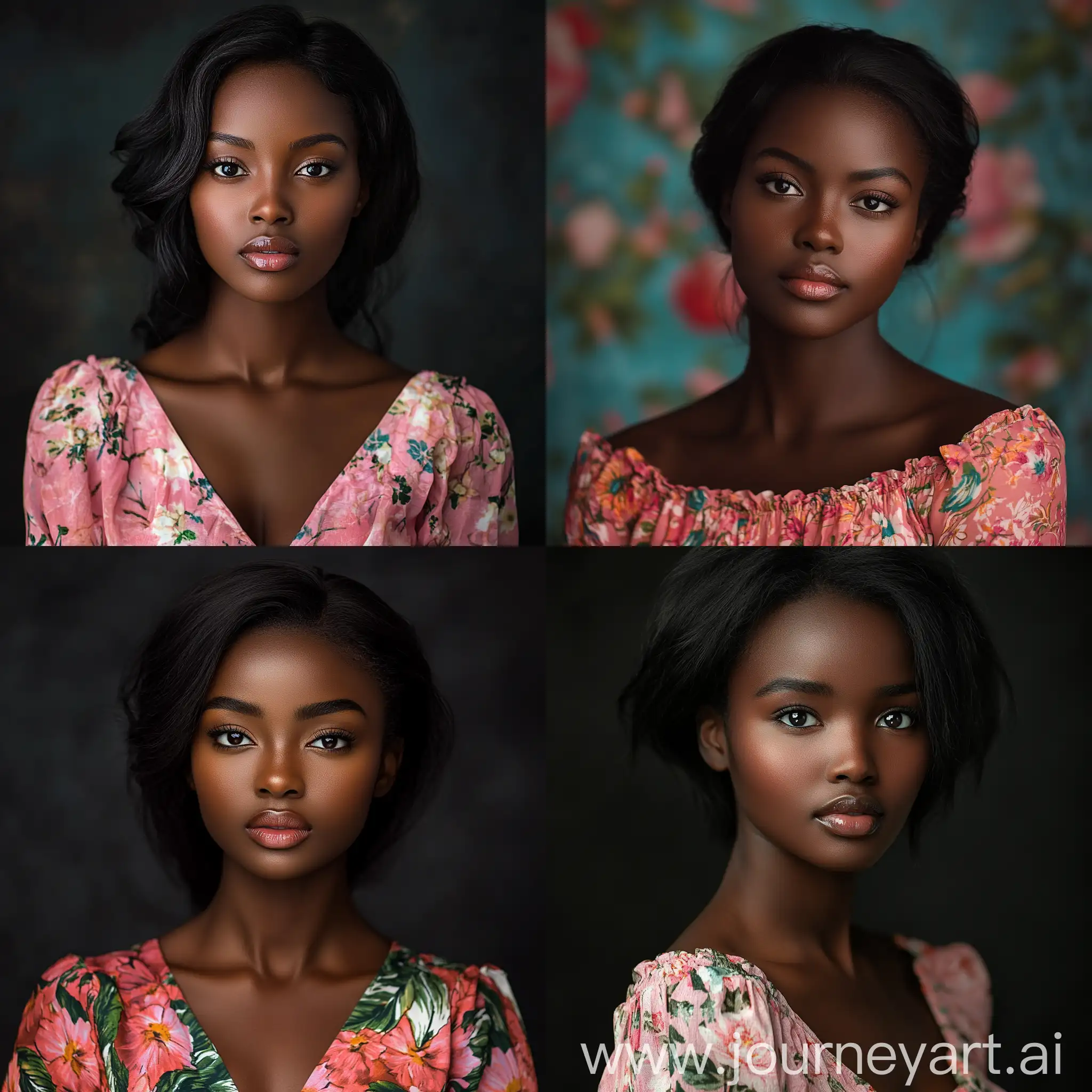 Young-African-Woman-in-Floral-Pink-Top-Portrait