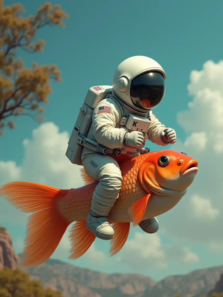 astronaut riding a guppy