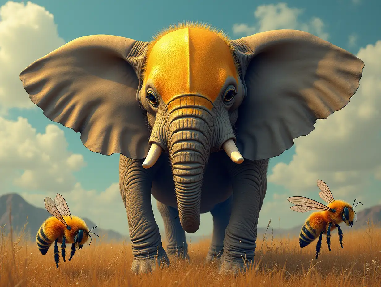 Create a Surreal World Bees with Elephant Head