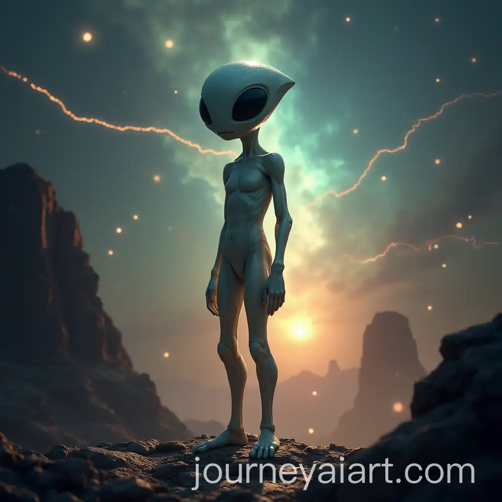 Skinny-ExtraterAI-Art-Prompt-Expansionrestrial-Being-on-Transparent-Background