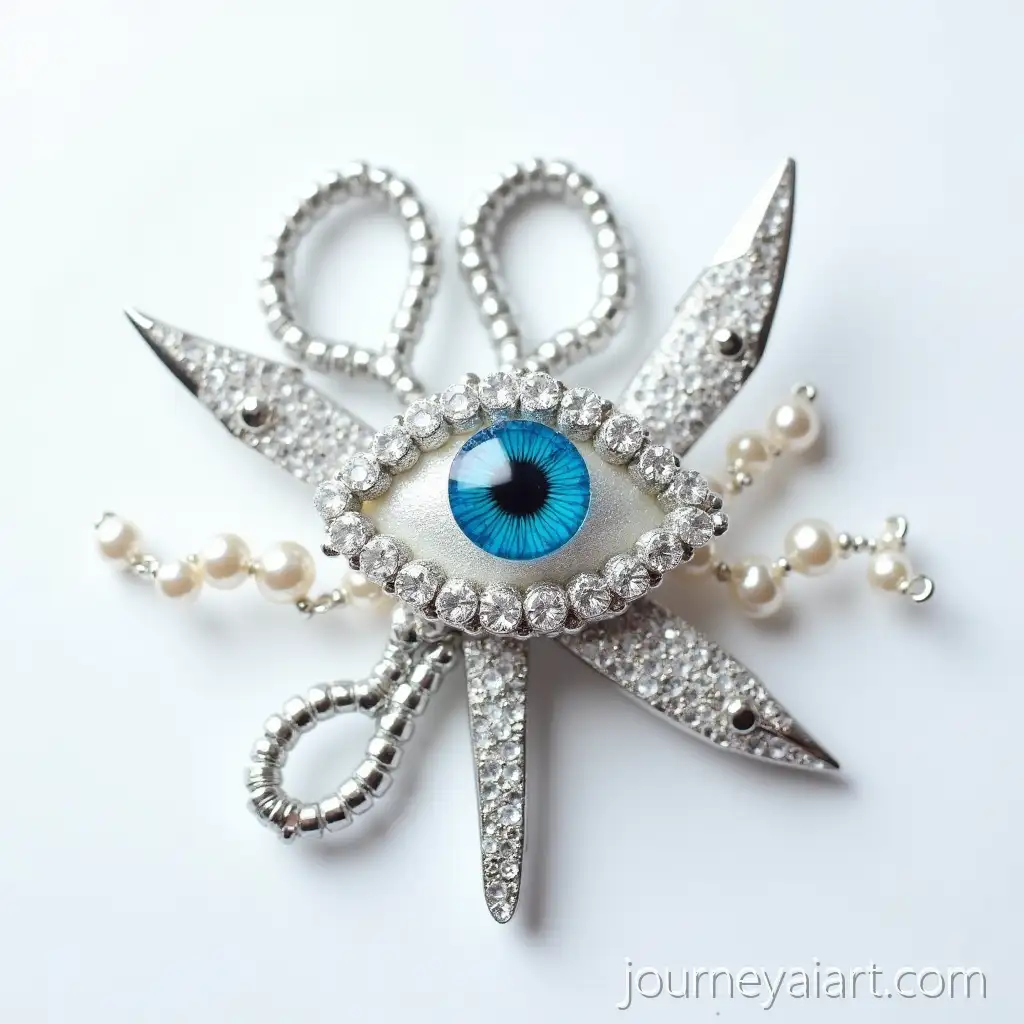 Luxury-Handmade-Beaded-Brooch-with-Medical-Instruments-and-Decorative-Blue-Eye