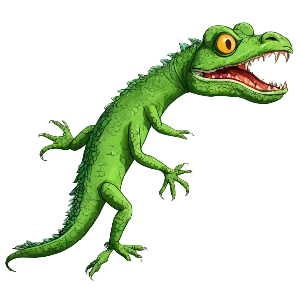 cartoon scary lizard