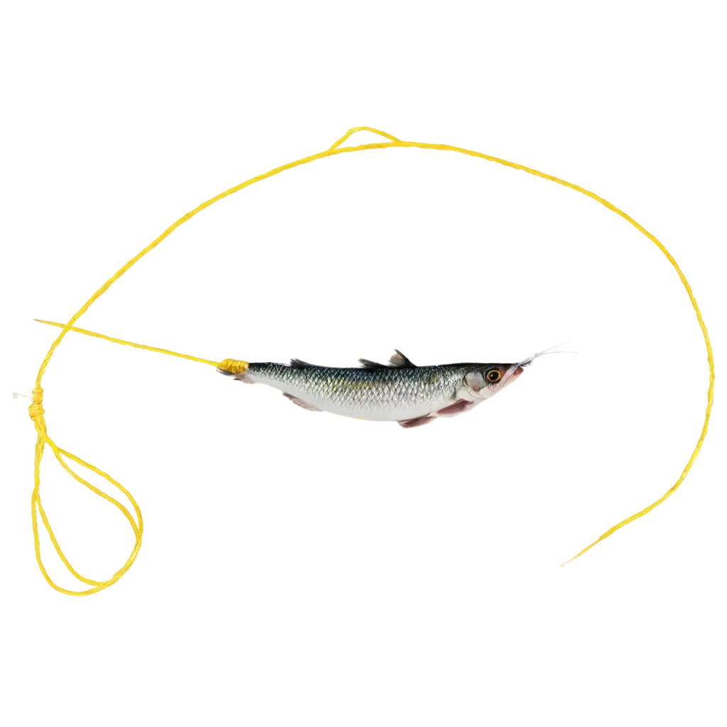 Caught-Fish-on-Yellow-Woven-Cord-PNG-HighQuality-Transparent-Image-for-Versatile-Use