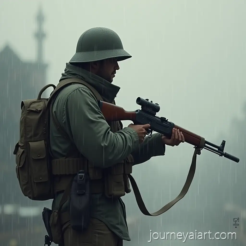 Soldier-with-Kar98-in-the-Rain-Side-Profile-NeutralAI-Art-Prompt-Expansion-Tones
