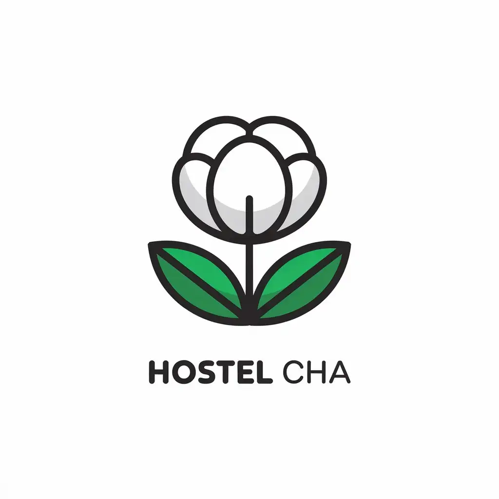 LOGO-Design-for-Hostel-Cha-Cotton-Flower-Symbol-in-Travel-Industry