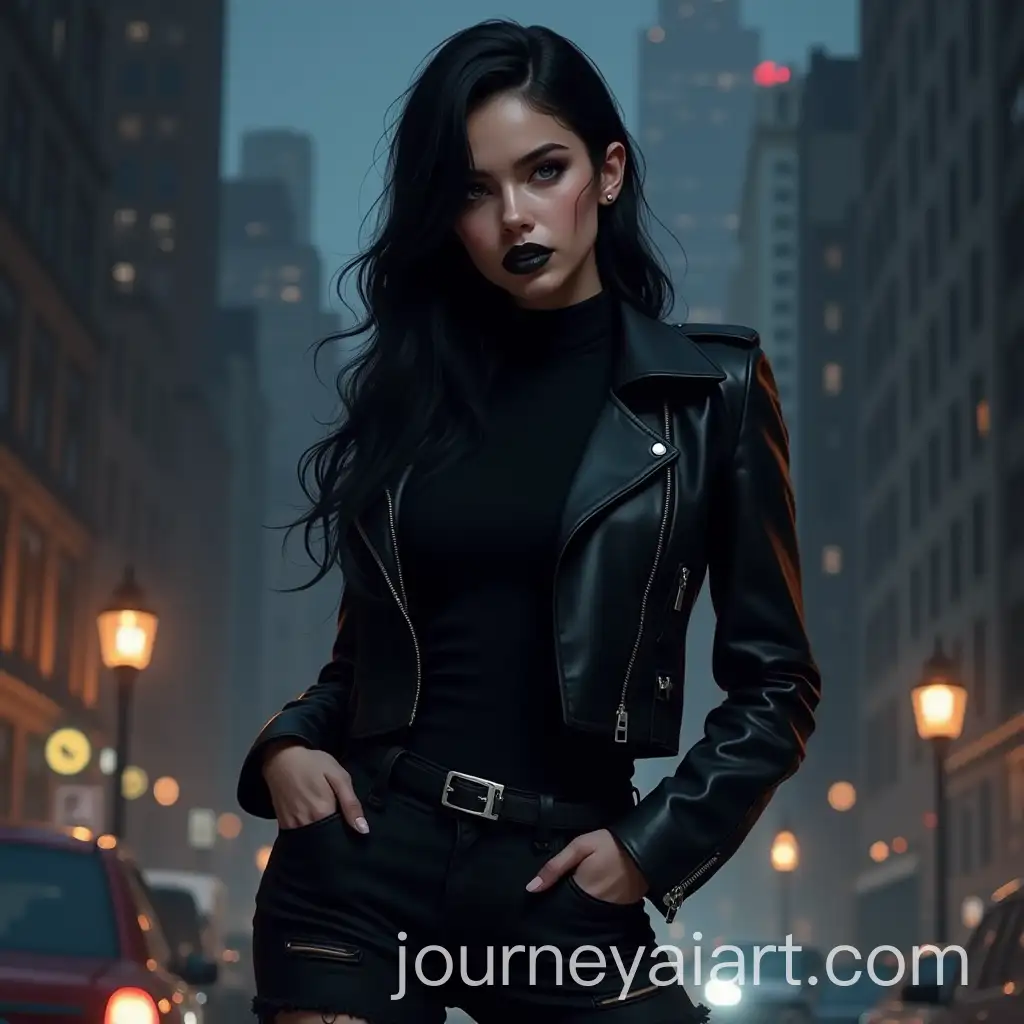 Villainous-Young-Girl-in-a-Nighttime-Cityscape