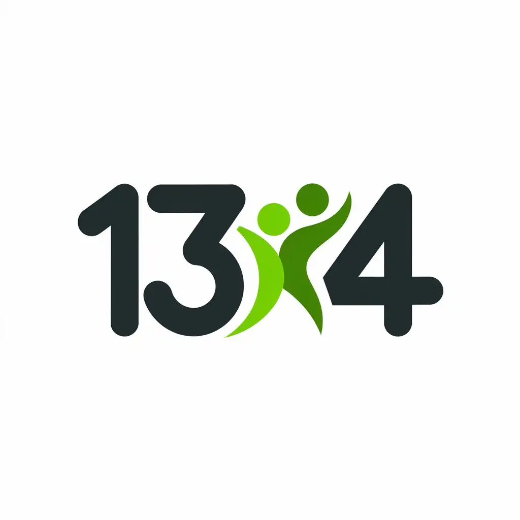 a vector logo design,with the text "1314", main symbol:people or body,Moderate,be used in Sports Fitness industry,clear background