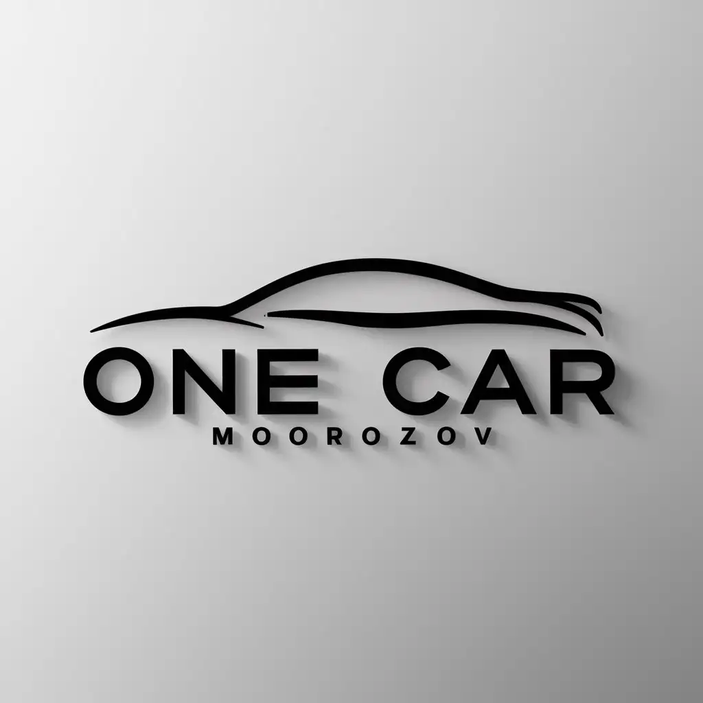 a logo design,with the text "ONE CAR MOROZOV", main symbol:Car,Minimalistic,clear background