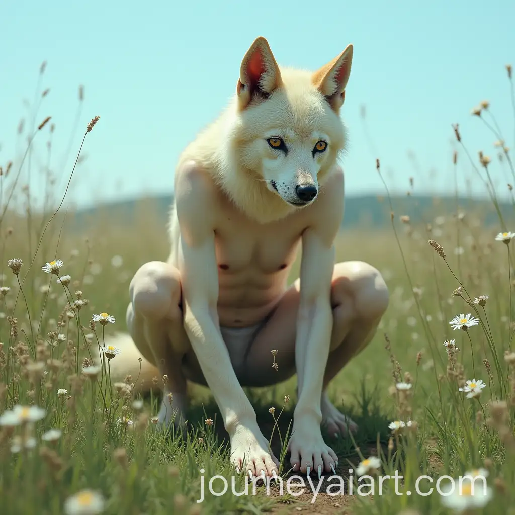 Confused-SheWolf-in-Open-Field-with-Wildflowers