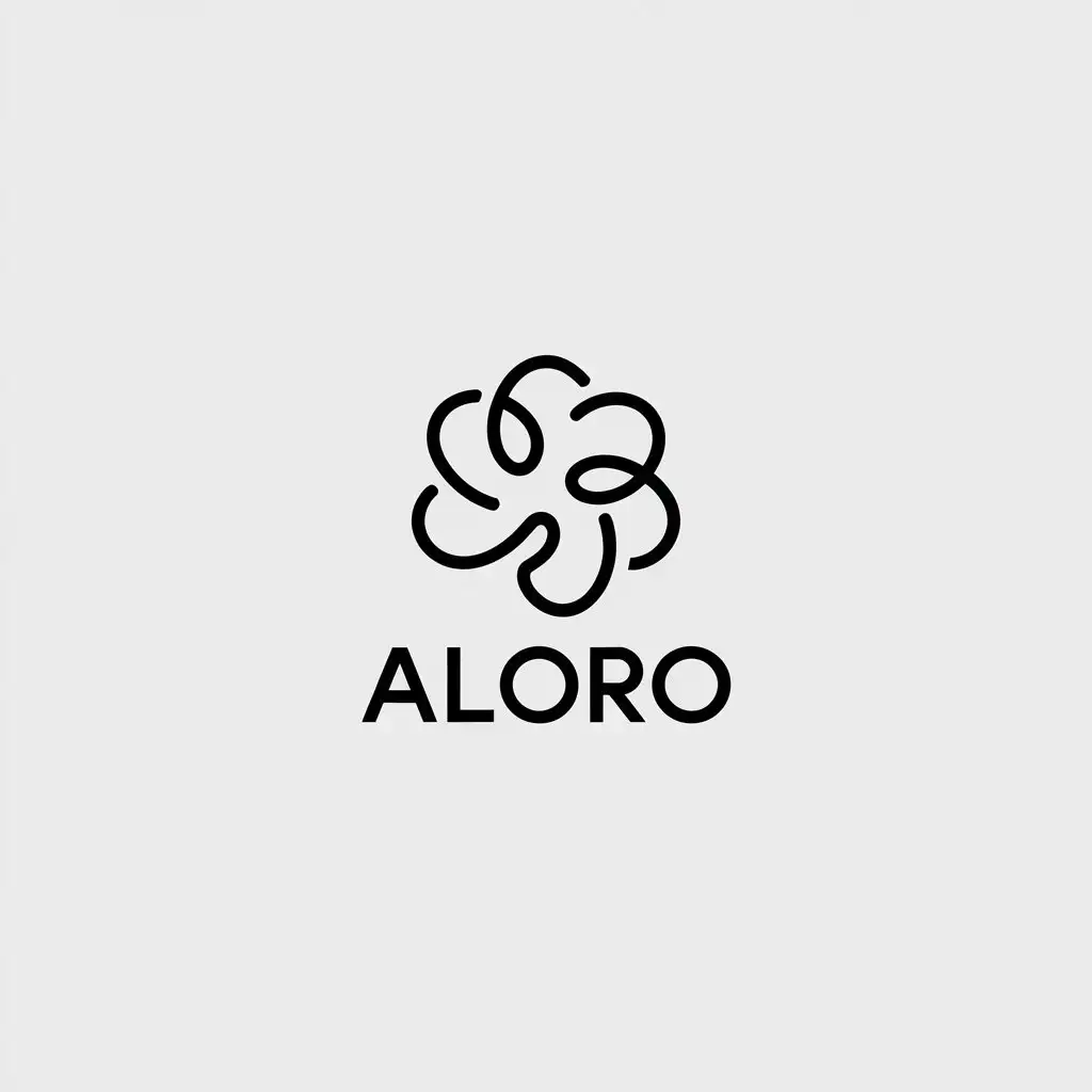 LOGO Design for Aloro Minimalistic Vector Logo with Flower Symbol