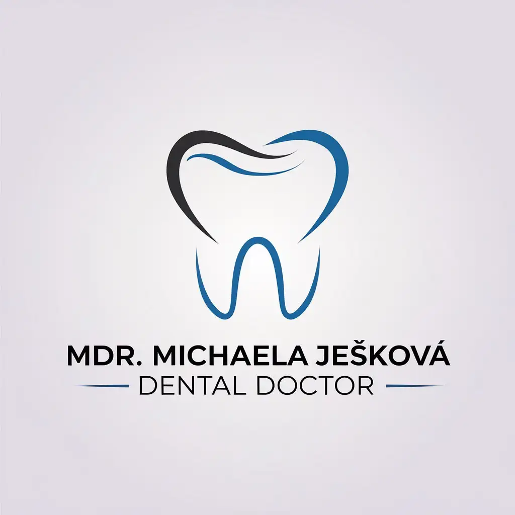 LOGO Design for MDDr Michaela Jekov Minimalistic Tooth Symbol for Dental Medical Industry