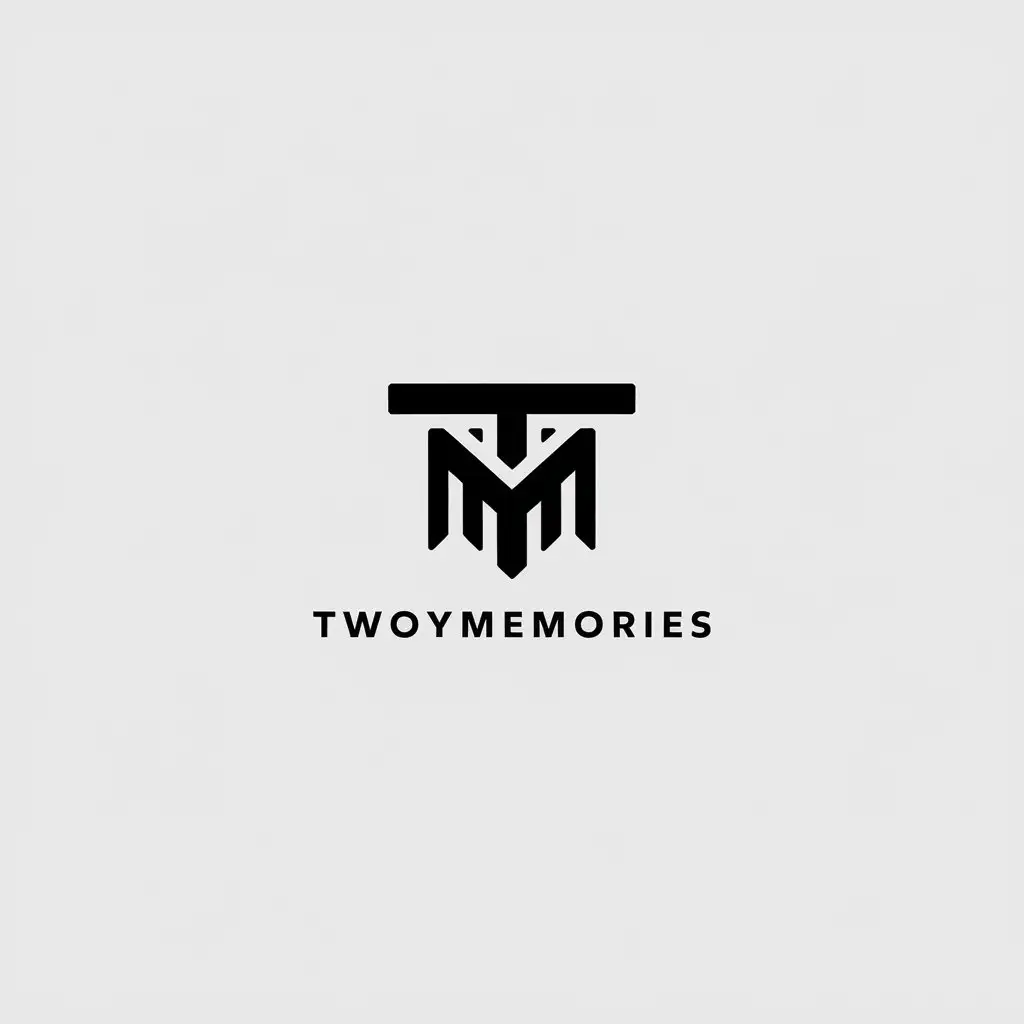 a vector logo design,with the text "twoymemories", main symbol:TM,Minimalistic,be used in Entertainment industry,clear background